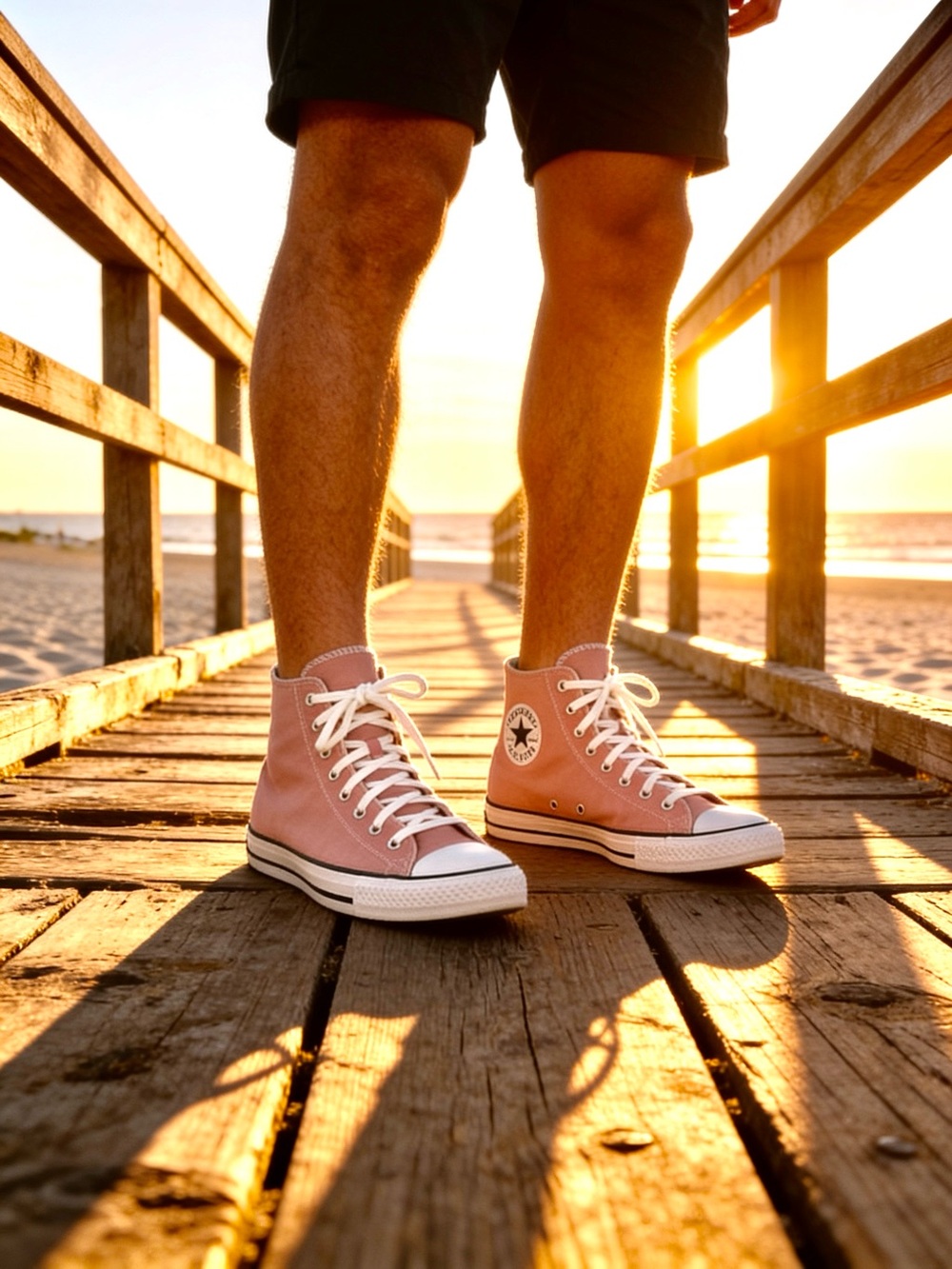 Men’s or Women’s Converse High-Top Sneakers in Rose Pink and White